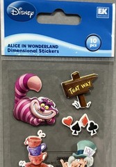 Vintage EK Success Disney Alice In Wonderland Dimensional Stickers 10 pcs Pack