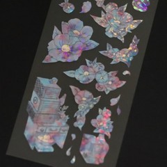 Korean Camellia Chaekgado Holographic Sticker Mother of Pearl Effect DIY Decor
