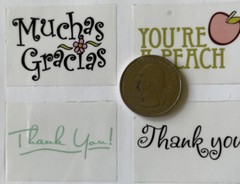 THANK YOU Mylar Stickers(16pc)8”x5-3/4”Words•Sayings•Greetings •Gifts•Flowers•