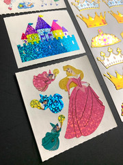 DISNEY UNICORN PRINCESS SLEEPING BEAUTY VTG stickers prism prismatic glitter