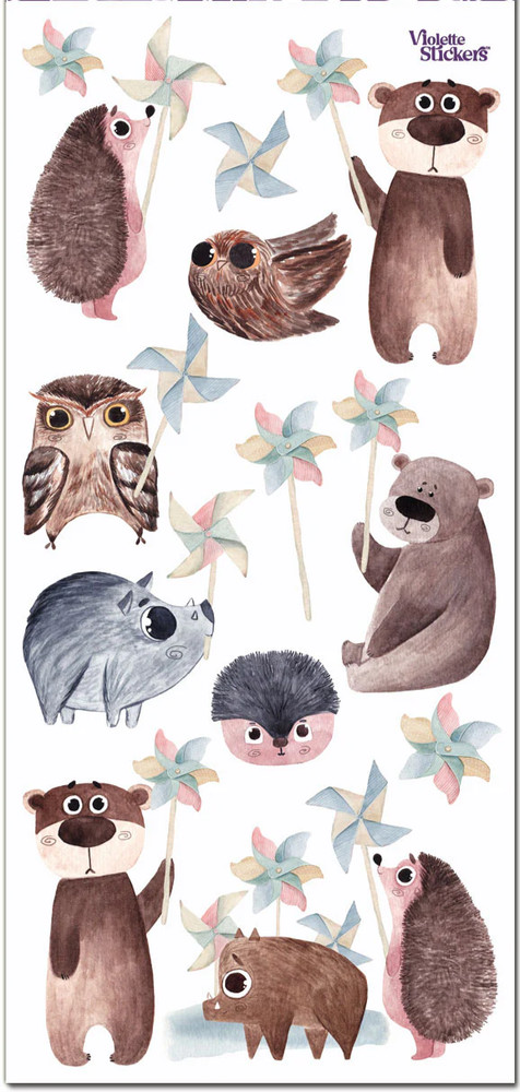Violette Stickers Woodland Animals Crafts Planner Supply Scrapbook Baby Shower