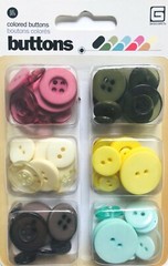 Basic Gray Colored Buttons 66 pcs 6 colors – NEW
