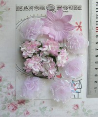 PINK LILAC ORCHID Mix – 12 Flowers 6 Styles 5 Tones PAPER & SILK 25-55mm VD1