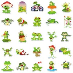 FUN FROGS STICKERS 50pcs, Waterproof-Laptop Car Phone Fridge