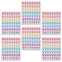 336 Pcs Self Adhesive Label Sticker Color Positioning Stickers Geographical