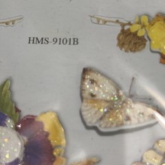3D Glitter Vellum Jot Hand Made Stickers Flowers Butterfly NEW X2