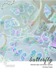 Butterfly Stickers Pack 20 Pcs Laser Glisten Creativity Decorative Collage Hand
