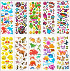 3D Puffy Stickers for Toddlers & Kids, 40 Sheets, 794 Pieces, Assorted Themes