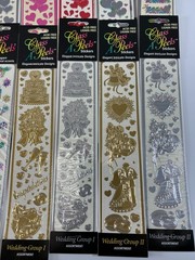 Lot of 48 Foil Textured Metallic Sticker Sheets Class A’ Peels Variety of Design