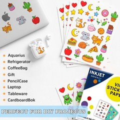 Premium Matte White Sticker Paper for Inkjet Printer – 45 Sheets Waterproof T…