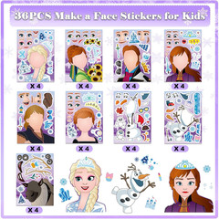 36PCS Make a Face Stickers for Kids, Birthday Party Favors Stickers for Kids, Fu