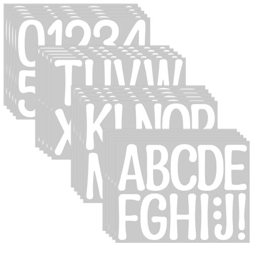 20 Sheets Alphabet Stickers 4 in Letter and Numbers Stickers 240PCS Vinyl White