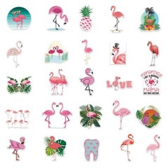Pink Flamingo Sticker Vinyl Decal Travel Vacation Beach Animals Florida 50pc Lot