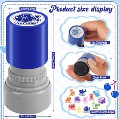 12 Pcs Teacher Stamps for Classroom, Self-Inking Rubber Colorful Stamps Class…