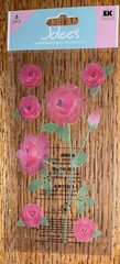 RARE Jolees Red Roses Flowers Stem Buds Velum W/Gem Garden 3D Scrapbook Stickers