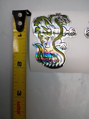 Vintage Stickers 2.25″ Asian Dragons Prism Vending Machine 80s Biker Gothic Gree