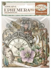 Stamperia GARDENS OF TIME Adhesive Ephemera Steampunk Clocks 40pc DFLCT78