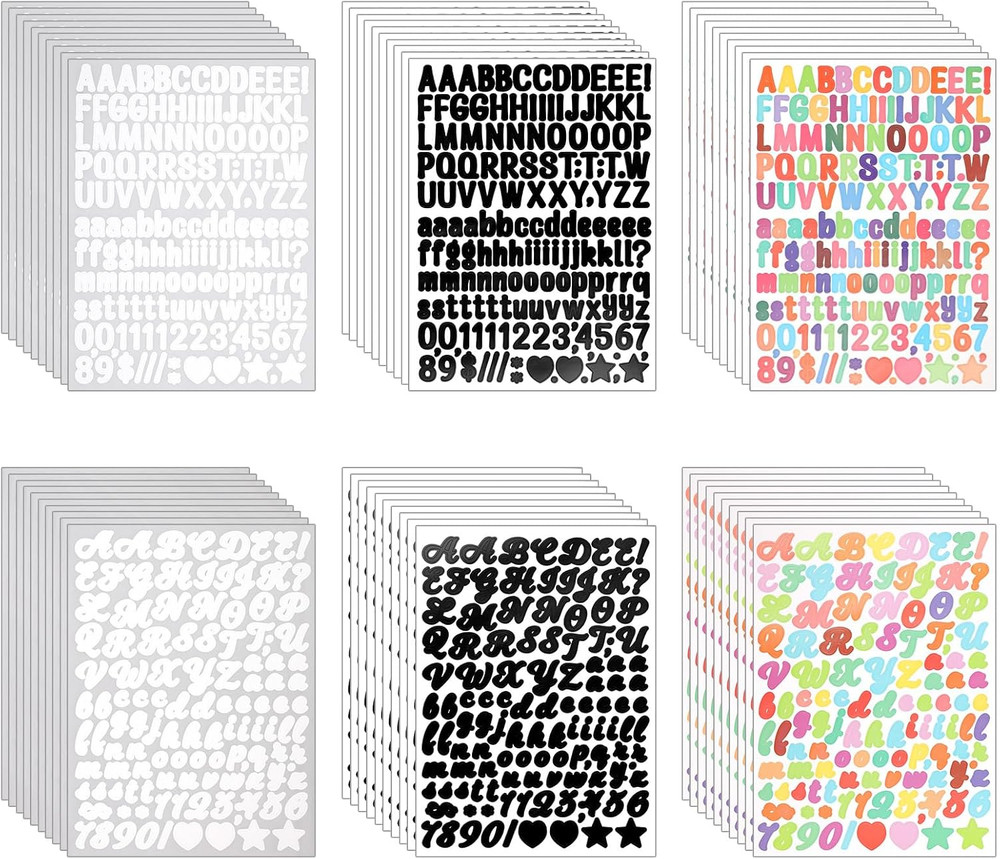 8000 Letter Stickers 60 Sheets Alphabet Stickers – Small 0.5 Inch Vinyl Self Adh