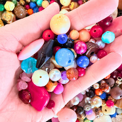 Mystery Vintage Bead Lot for Junk Journals, Mixed Media, Ephemera & Craft