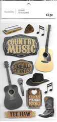 Country Music Trucks Cowboys Guitar Pick Harmonica Play Recollections Stickers