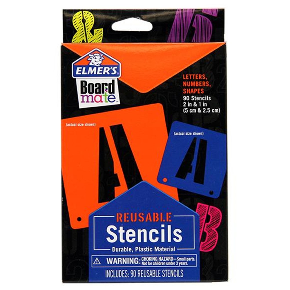 Elmers BOARD MATE REUSABLE STENCILS LETTERS N NUMBERS