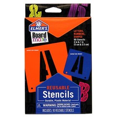 Elmers BOARD MATE REUSABLE STENCILS LETTERS N NUMBERS