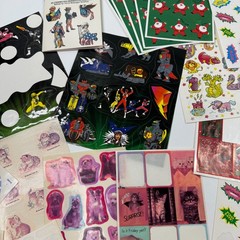 Vintage Loose Sheets Sticker Collection Scrapbook Crafts Lot