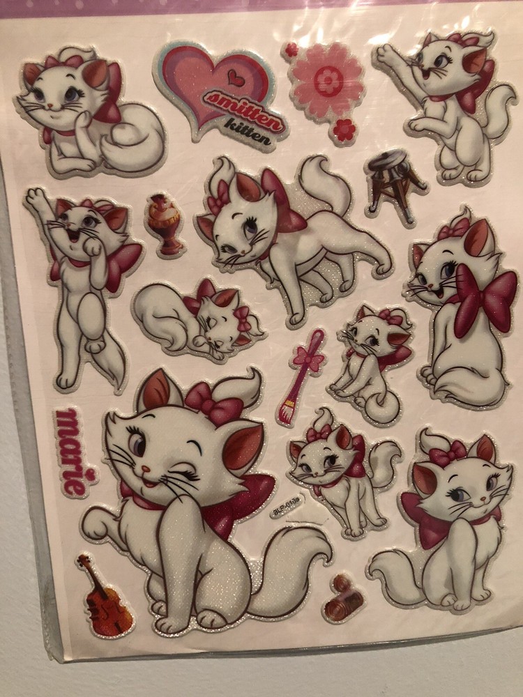 Disney Marie Cat Smitten Kitten Large Puffy Sticker Sheet Scrapbooking