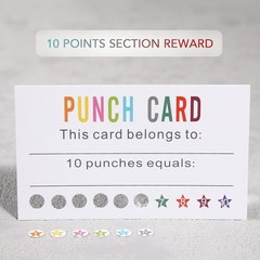 Fun Reward Punch Cards for Teachers & Parents – 200 Pack with Hole Puncher