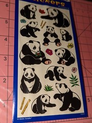Vintage Mello Smello Stickers panda bears 1 sheet new in package