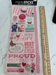 Me & My Big Ideas Mambi Stickers «Mom» Best Mom Ever Love Flowers Scrapbooking