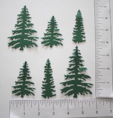 15 SML EVERGREEN TREES cardstock paper die cut embellishments