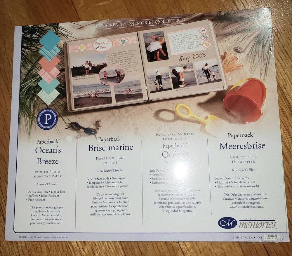 Creative Memories Oceans Breeze Cardstock Photo Mounting Paper Pack NEW 10×12