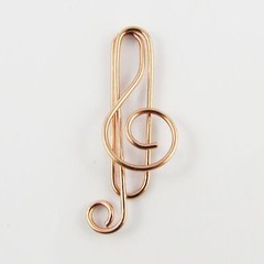 6pcs Rose Gold Treble Clef Music Paper Clip Photo Clip 36x12mm Journal Scrapbook