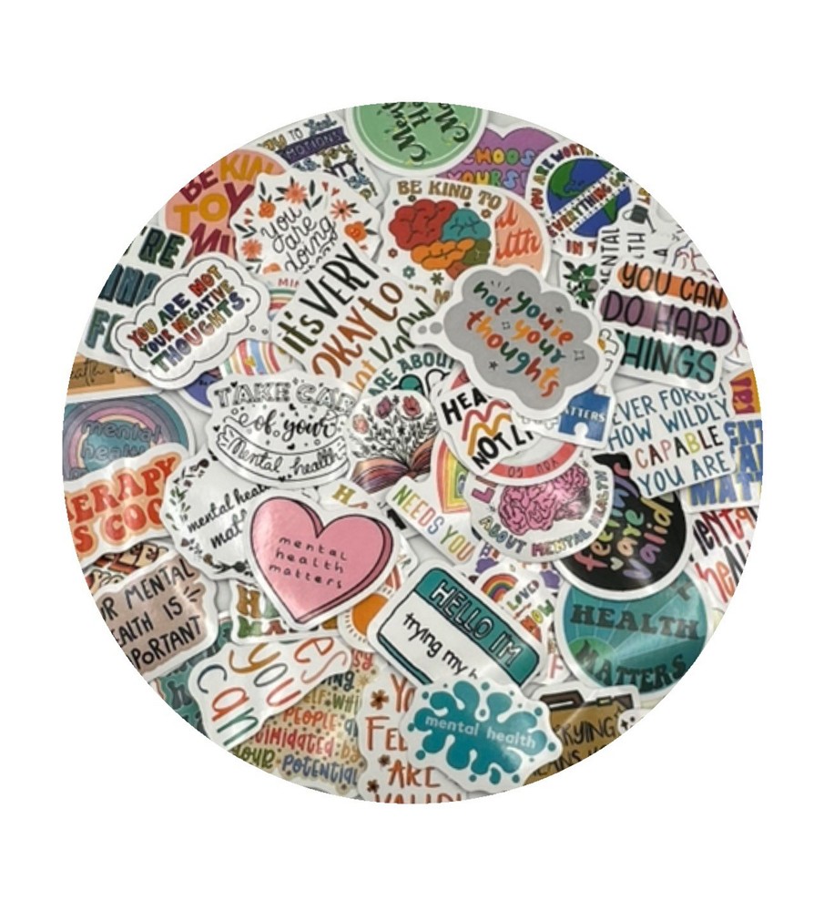 50 PACK PCS Mental Health Awareness Motivational Quote 1.5-2” Inch Stickers Lot