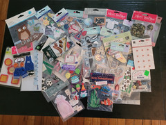Lot of 42 Scrapbook and Papercrafting 3D Embellishments – Various Brands