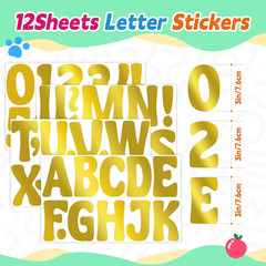 Letter Stickers Large Bulletin Board Letters for Classroom, 12 Sheets 150 Pcs Al
