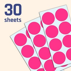 Self-Adhesive 2 Inch Pink Circle Labels – 240 Pieces for Easy Organization
