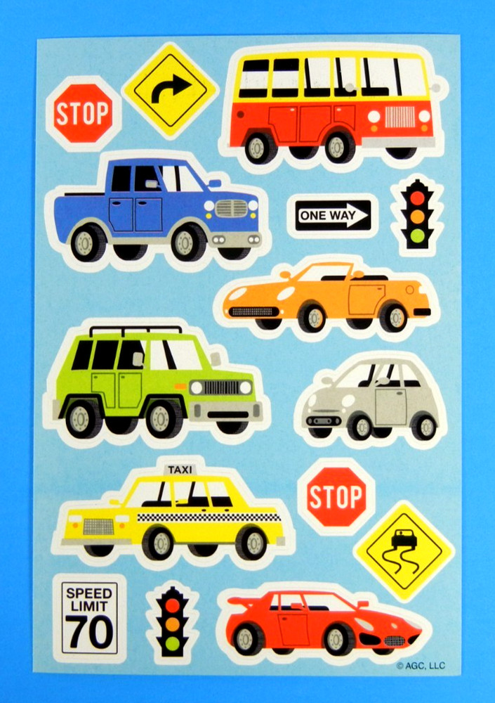 Vintage American Greetings Transportaion Vehicles Kids Sticker Sheet AGC