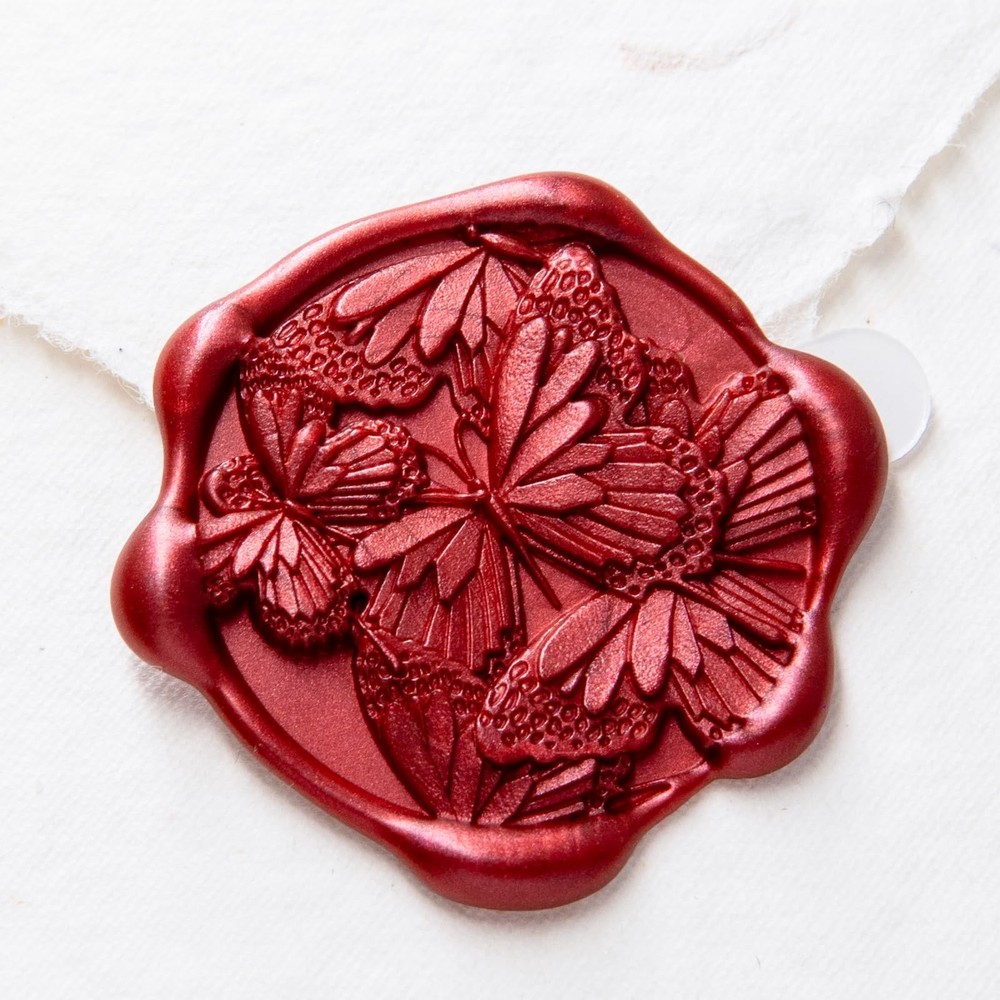 30pcs Handmade Wax Seal Stickers, 3D Layered Butterfly Cluster Design, Elegan…