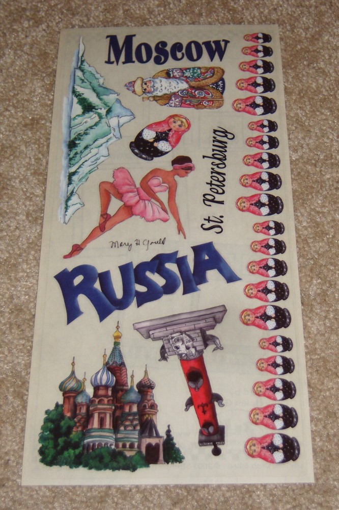 Stamping Station Clear Sticker Sheet ~ Travel….Russia (2003)