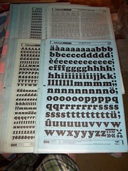 x. NOS Letraset Lettering 10 x 15 Sheet Various Fonts Sizes Use Drop-Down Box