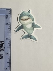Cute Smiling Shark Sticker, 2 Inch, Matte Vinyl, Die Cut, 0008a