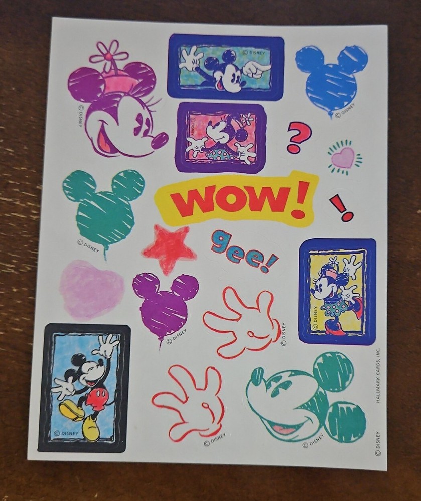 Hallmark Disney Mickey & Minnie Mouse sticker sheet
