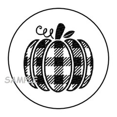 30 PLAID PUMPKIN ENVELOPE SEALS LABELS STICKERS 1.5″ ROUND AUTUMN FALL GIFTS