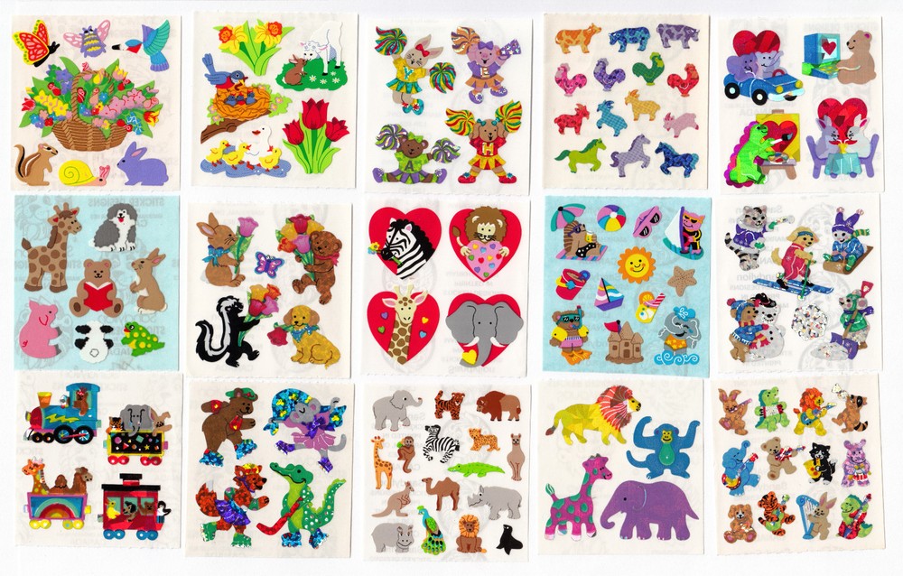 Vintage Sandylion Animals Stickers Glitter Prism Kromekote – You Choose