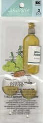 Jolee’s by You 3-D WINE GLASS & BOTTLE Epoxy Stickers 3 pcs 82661 Fast FREE ship