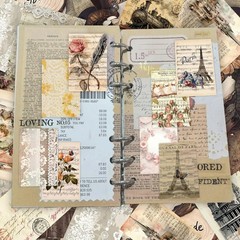 300 Pcs Vintage Washi Stickers Book | Ephemera Pack, 6 Theme Sets for Journaling