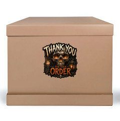 Thank You for Your Order Horror Skull Halloween Gothic Stickers 20 per Sheet