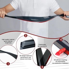 Tape-On Rain Guard 4-Piece for 05-20 Nissan Frontier Crew Cab Windows Visor S…